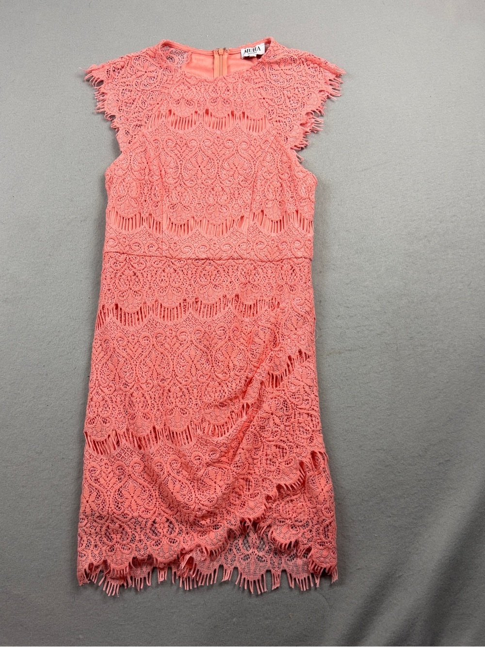 Mura Women’s Coral Lace Sheath Dress Size Medium NWT Romantic Coquette